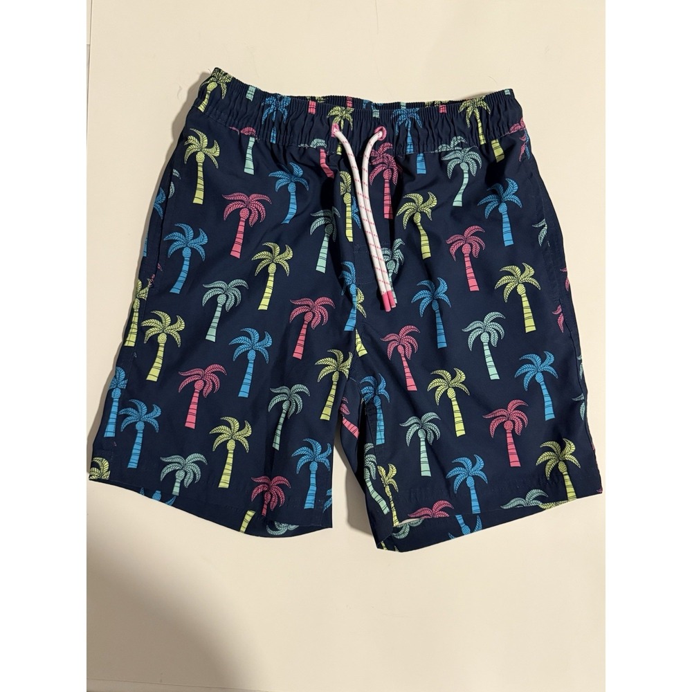 Member's Mark Resort Swim Trunks Men's XS Navy Palm Tree Print Quick‎ Dry Lined